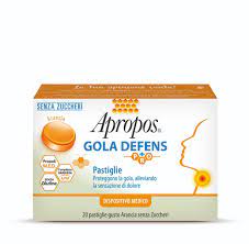 APROPOS GOLA DEFENS PRO 20 PASTIGLIE ARANCIA SENZA ZUCCHERO - Farmastop