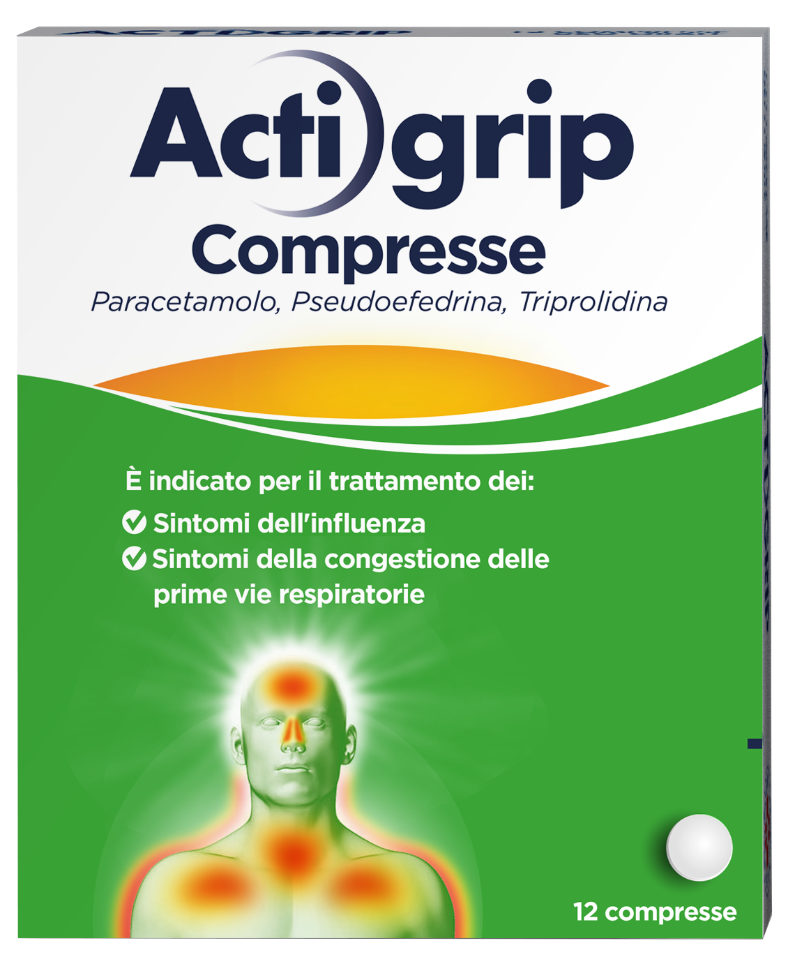 ACTIGRIP*12CPR 2,5+60+500MG - Farmastop