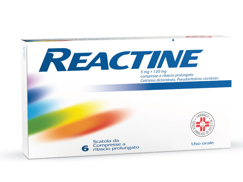 REACTINE*6CPR 5MG+120MG RP - Farmastop