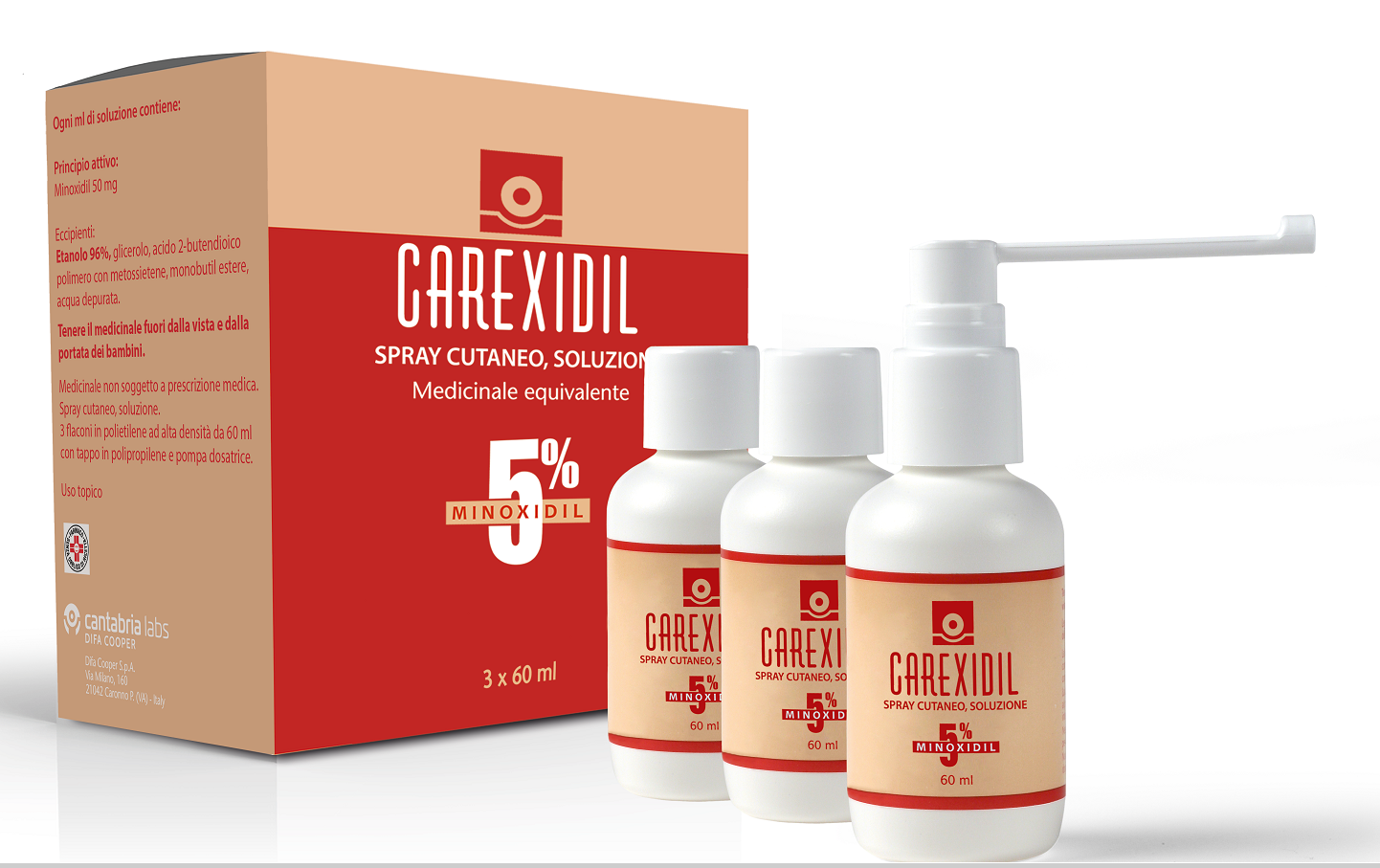 CAREXIDIL*3FL SOLUZ CUT 60ML5% - Farmastop