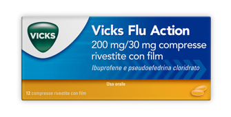 VICKS FLU ACTION*12CPR200+30MG - Farmastop