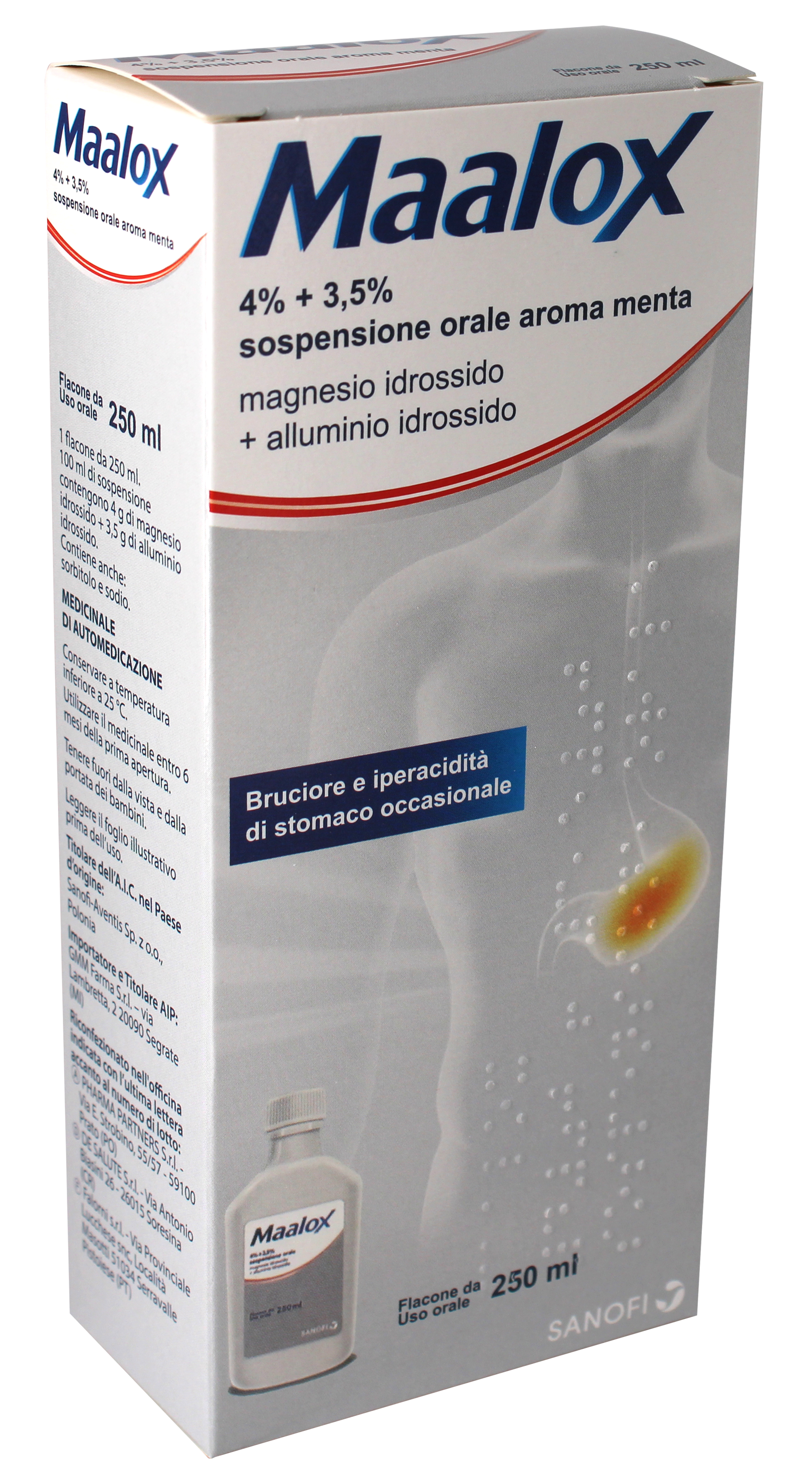 MAALOX*OS SOSP 250ML 4%+3,5% - Farmastop