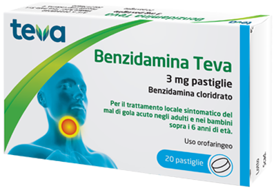 BENZIDAMINA TEVA*20PASTL 3MG - Farmastop