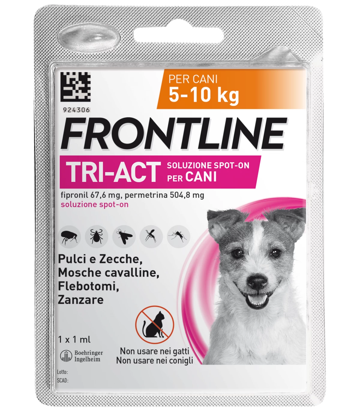 FRONTLINE TRI-ACT*1PIP 5-10KG - Farmastop