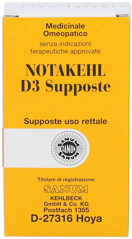 NOTAKEHL D3 10 SUPPOSTE 2G SANUM - Farmastop