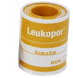 CEROTTO IN ROCCHETTO LEUKOPOR IPOALLERGENICO TESSUTO NON TESSUTO BIANCO 5X500 CM - Farmastop