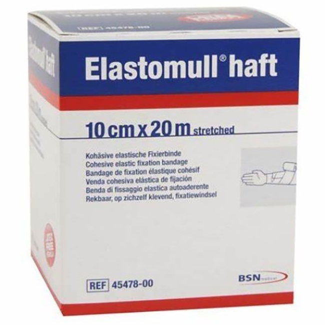 BENDA ELASTICA AUTOADESIVA ELASTOMULL HAFT COMPRESSIONE FORTE CM 10X20 M - Farmastop