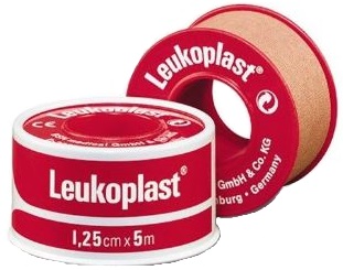 CEROTTO CHIRURGICO PER FISSAGGIO MEDICAZIONI IN ROCCHETTO LEUKOPLAST SUPPORTO VISCOSA COLOR PELLE MASSA ADESIVA CAUCCIU' OSSIDO DI ZINCO 1,25X500CM MUTUABILE - Farmastop