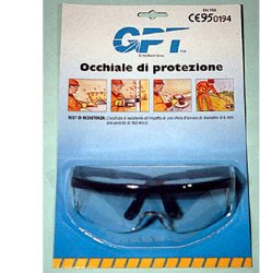 OCCHIALE DI PROTEZIONE LENTE INCOLORE MONOPEZZO CON RIPARO LATERALE ASTINE REGOLABILI - Farmastop