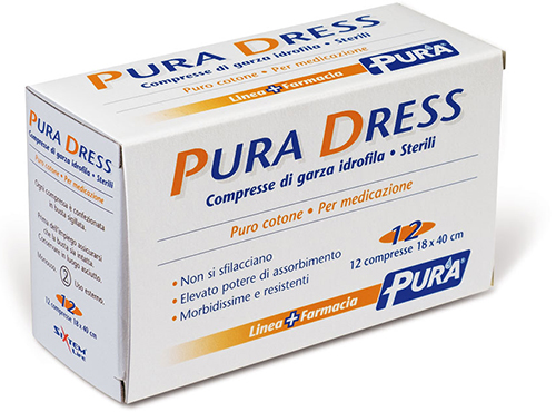 GARZA IDROFILA PURA DRESS 18X40CM 12 PEZZI - Farmastop