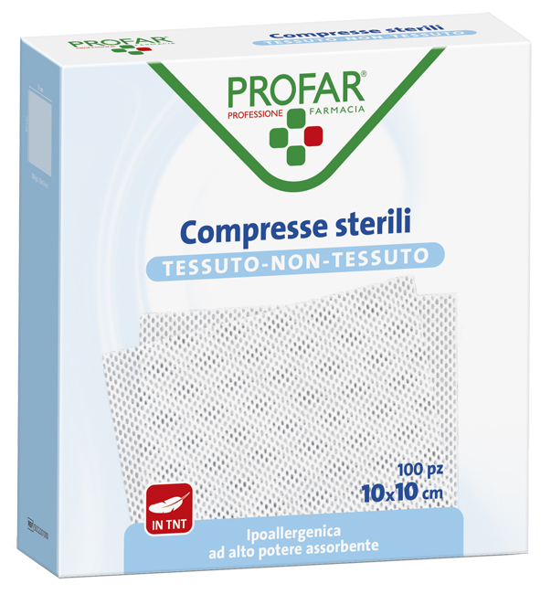 COMPRESSE IN TESSUTO NON TESSUTO 10 X 10 CM 100 PEZZI PROFAR - Farmastop