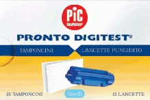 LANCETTE PUNGIDITO PIC DIGITEST GAUGE 28 25 PEZZI + 25 TAMPONCINI ASSORBENTI - Farmastop