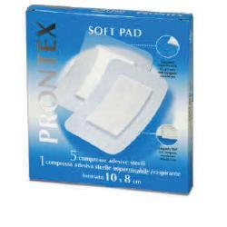 GARZA COMPRESSA PRONTEX SOFT PAD 10X8 CM 6 PEZZI (5 TNT + 1 IMPERMEABILE AQUA PAD) - Farmastop