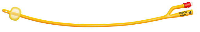 CATETERE FOLEY A MEDIA PERMANENZA  RUSCH GOLD PLUS A 2 VIE IN SILKOLATEX LATTICE-SILICONE PER ADULTO CH20 LUNGHEZZA 40 CM PUNTA CILINDRICA A 2 FORI PALLONCINO 30-50 ML 1 PEZZO - Farmastop