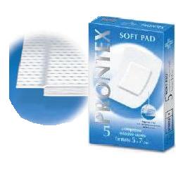 GARZA PRONTEX SOFT PAD COMPRESSA 5X7 CM 5 PEZZI - Farmastop