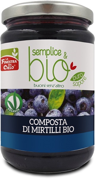 COMPOSTA DI MIRTILLI BIO CON POLPA DI MELA 320 G - Farmastop