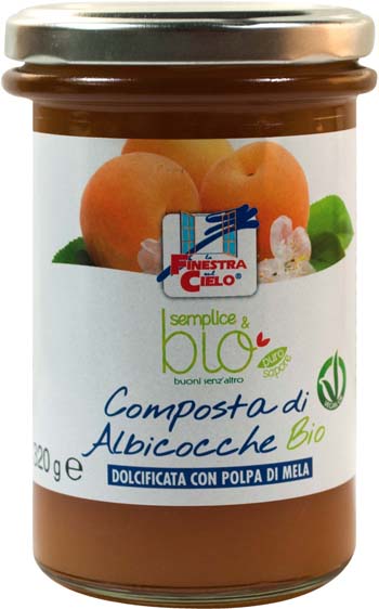 COMPOSTA DI ALBICOCCA CON POLPA DI MELA BIO 320 G - Farmastop