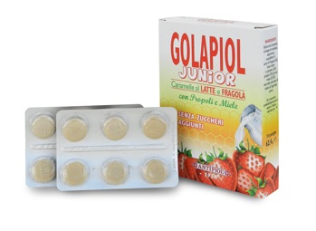 GOLAPIOL JUNIOR LATTE FRAGOLA 24 COMPRESSE - Farmastop