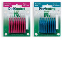PLAKKONTROL SCOVOLINO MICRO 0,5 MM 8 PEZZI + MANICO - Farmastop