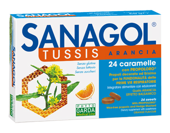 SANAGOL TUSSIS ARANCIA 24 CARAMELLE - Farmastop