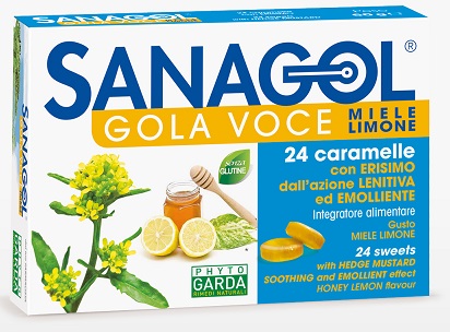 SANAGOL GOLA VOCE MIELE LIMONE 24 CARAMELLE - Farmastop
