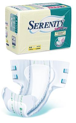 PANNOLONE PER INCONTINENZA SERENITY SOFTDRY FORMATO SUPER TAGLIA MEDIUM 30 PEZZI - Farmastop
