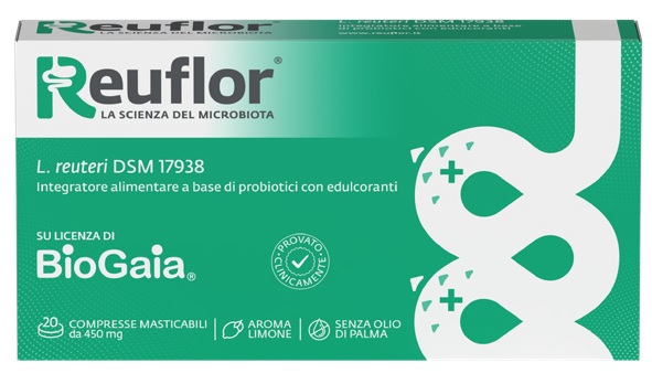 REUFLOR 20 COMPRESSE MASTICABILI AROMA LIMONE - Farmastop