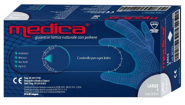 MEDICA GUANTO LATTICE N/STERILE CON POLVERE DM MISURA L 100 PEZZI - Farmastop