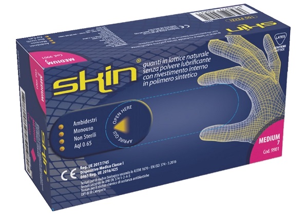 GUANTO IN LATTICE SKIN NON STERILE SENZA POLVERE MISURA SMALL 100 PEZZI - Farmastop