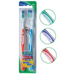 GUM SUPER TIP 463 COMPACT SPAZZOLINO MEDIO BONUS PACK 2 PEZZI - Farmastop