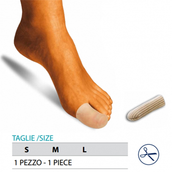 ORIONE OK PED G105 CAPPUCCIO PROTEGGI DITA GEL POLIMERO RIVESTITO TESSUTO L 1 PEZZO - Farmastop