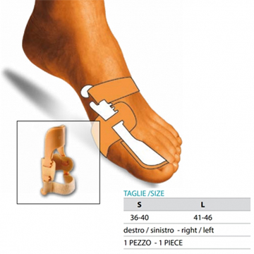 ORIONE OK PED 229 CORRETTORE NOTTURNO ALLUCE VALGO DESTRO BIANCO L 41-46 - Farmastop
