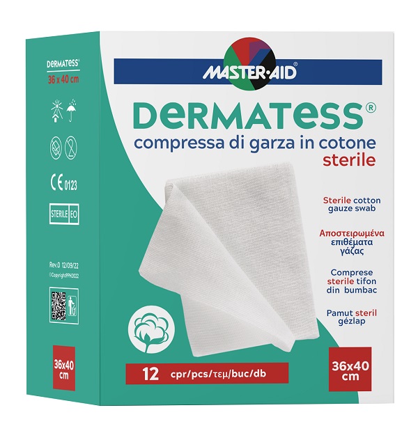 GARZA IDROFILA DERMATESS COT 36X40 12 PEZZI - Farmastop