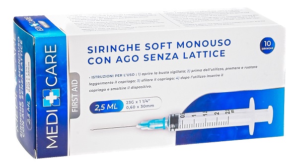SIRINGA SOFT CAPACITA' 2,5ML AGO GAUGE 23 CONFEZIONE 10 PEZZI GAMMADIS - Farmastop