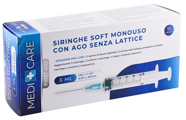 SIRINGA SOFT CAPACITA' 5ML AGO GAUGE 23 CONFEZIONE 10 PEZZI GAMMADIS - Farmastop