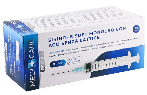 SIRINGA SOFT CAPACITA' 10ML AGO GAUGE 21 CONFEZIONE 10 PEZZI GAMMADIS - Farmastop