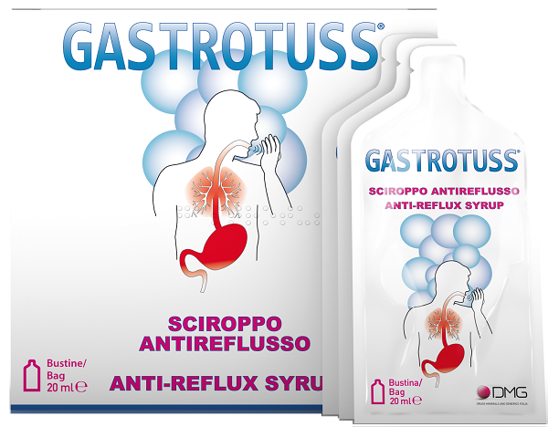 SCIROPPO ANTIREFLUSSO GASTROTUSS 25 BUSTINE MONODOSE 20 ML - Farmastop