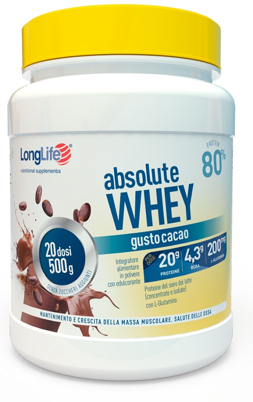 LONGLIFE ABSOLUTE WHEY CACAO 500 G - Farmastop