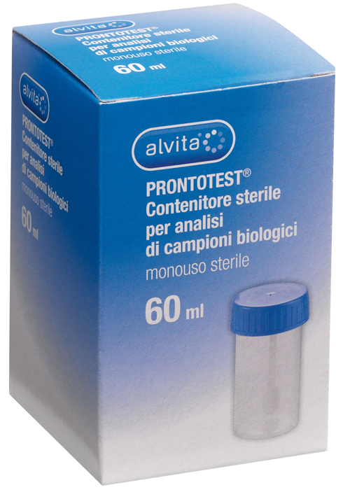 CONTENITORE ALVITA PRONTOTEST PER ANALISI DI CAMPIONI BIOLOGICI 60ML - Farmastop