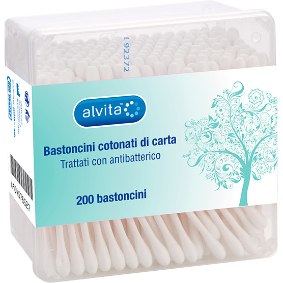 BASTONCINI COTONE 200 PEZZI ALVITA - Farmastop