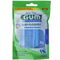GUM EASY FLOSSERS FILO INTERDENTALE CON FORCELLA 30 PEZZI - Farmastop