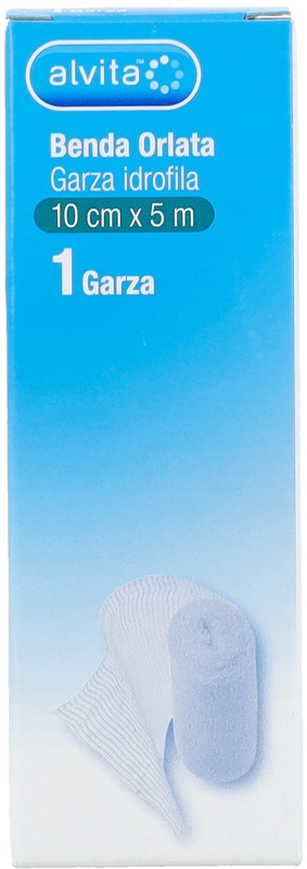 BENDA IN GARZA IDROFILA ORLATA ALVITA 10X500CM - Farmastop