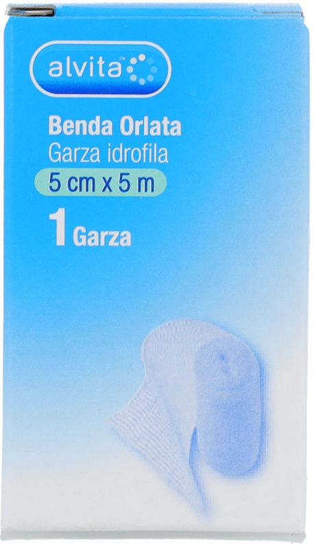 BENDA IN GARZA IDROFILA ORLATA ALVITA 5X500CM - Farmastop
