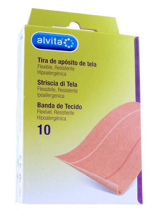 CEROTTO IN STRISCIA DI TELA ALVITA 10 X 6 CM 10 PEZZI - Farmastop