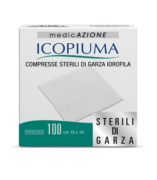 GARZA COMPRESSA IDROFILA ICOPIUMA 10X10CM 100 PEZZI - Farmastop