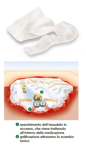 MEDICAZIONE STERILE IN ALGINATO DI CALCIO COMPRESSA SUPRASORB A 5X5 CM 10 PEZZI - Farmastop