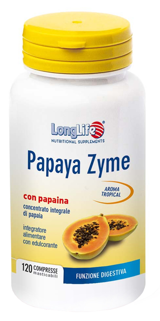 LONGLIFE PAPAYA ZYME 120 COMPRESSE MASTICABILI - Farmastop