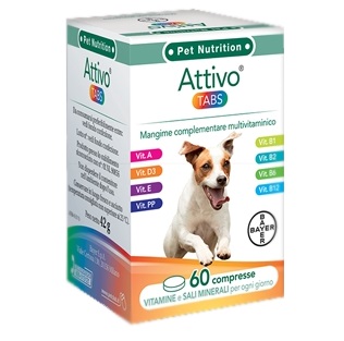 ATTIVO TABS ASTUCCIO DA 60 COMPRESSE ALTAMENTE APPETIBILI - Farmastop