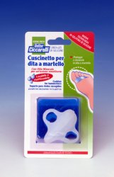 CUSCINETTO PER DITA A MARTELLO REALIZZATO IN GEL DI SILICONEBIANCO SEMITRASPARENTE SAGOMATA PER PROTEGGERE E DISTENDERE LE DITA CONTRATTE IGIENEPIEDE 2 PEZZI - Farmastop