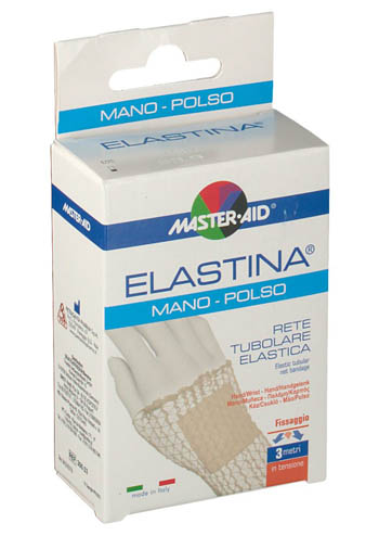 RETE TUBOLARE ELASTICA IPOALLERGENICA MASTER-AID ELASTINA MANO/POLSO 3 MT IN TENSIONE CALIBRO 3 CM - Farmastop